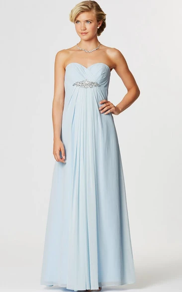 Sweetheart Empire Sleeveless Chiffon Bridesmaid Dress with Ruching