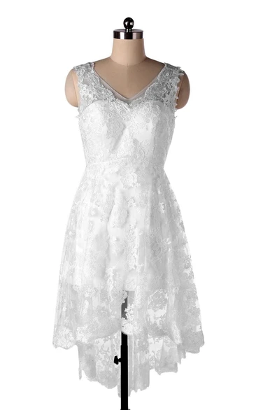 A-Line Chiffon Lace Backless Wedding Dress Elegant & Modern