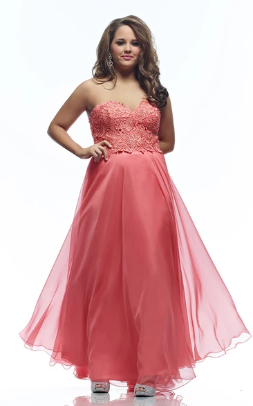 Sweetheart A-line Jersey Formal Dress with Appliques and Backless Design