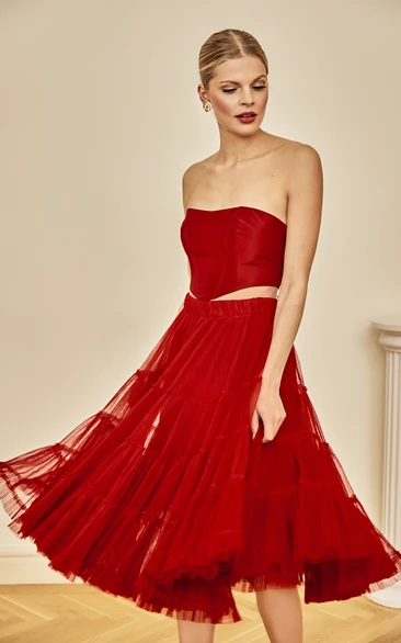 Two Piece Off-the-shoulder Taffeta Prom Dress Sexy Women's Formal Gown