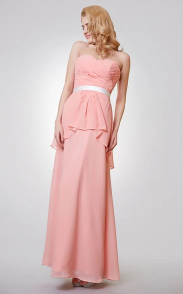 Backless Sweetheart A-line Chiffon Dress with Ruching Unique Prom Dress