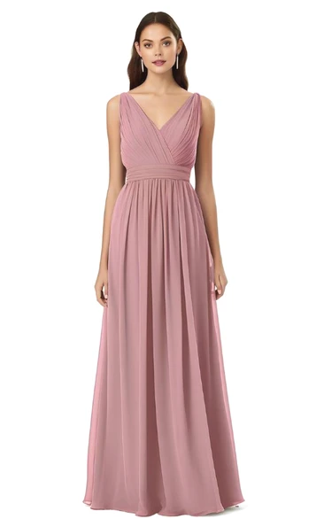 V-Neck Chiffon Bridesmaid Dress Romantic & Dreamy A-Line