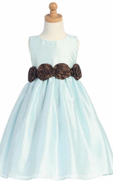 Tiered Organza Flower Girl Dress Tea-Length Flowy Women