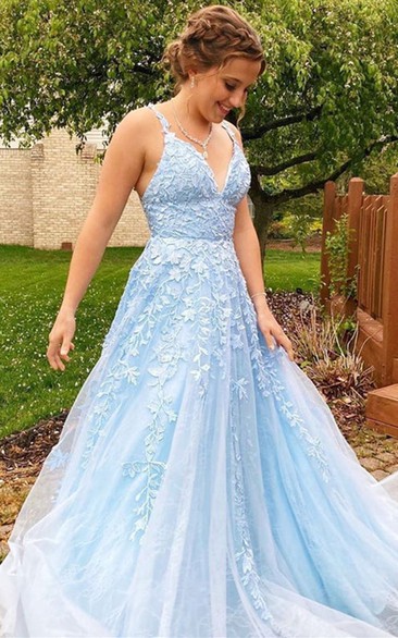 Tiffany Blue Prom Dress with Paisley s