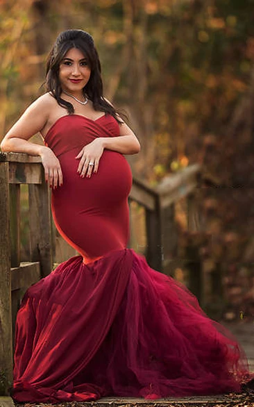 Sleeveless Maternity Mermaid Bridesmaid Dress with Empire Waist