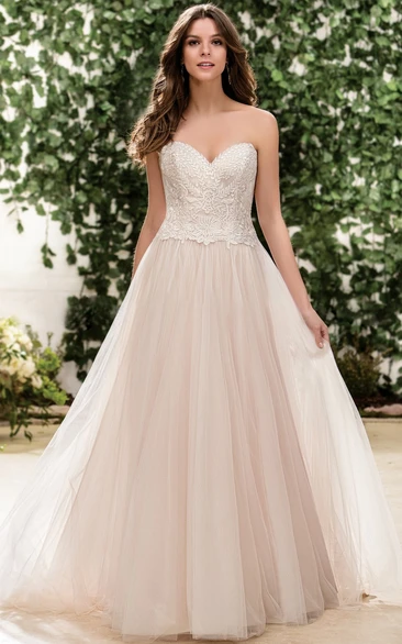 Gorgeous Appliqued Sweetheart A-Line Wedding Dress