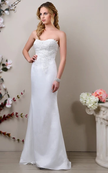 Trumpet Lace Wedding Dress Sweetheart Satin Bodice Tulle Overlay