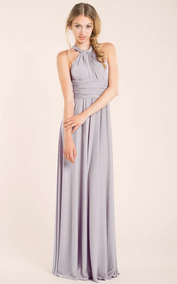 Satin & Jersey Floor-Length Dress Flowy Prom or Evening Dress for Women