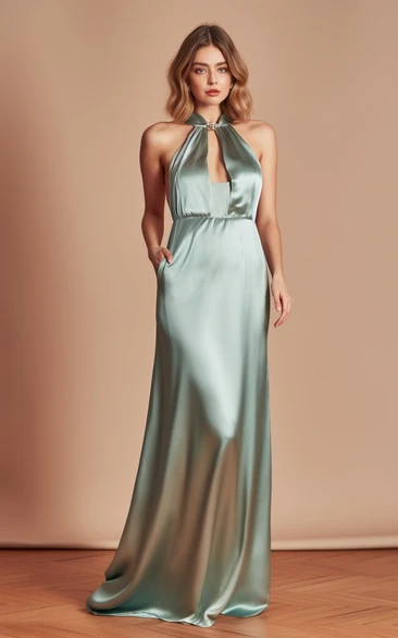 Satin Sheath Bridesmaid Dress with Off-the-shoulder Simple Sexy Prom Dress