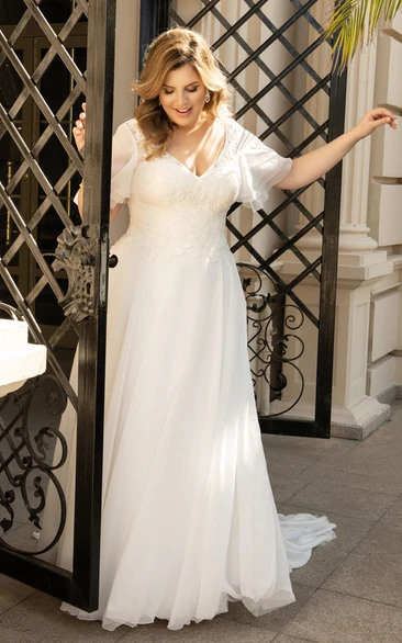 Wedding vow renewal outlet dresses plus size