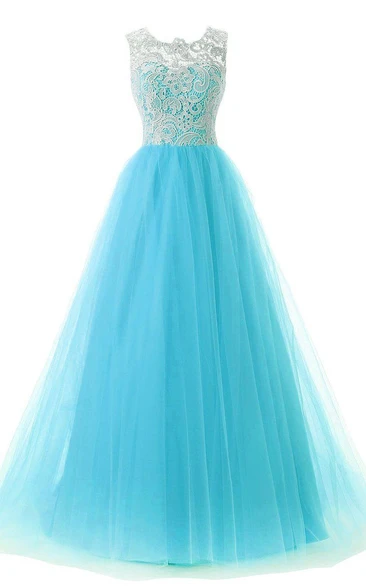 Lace Tulle A-line Formal Dress Fabulous Floor-length