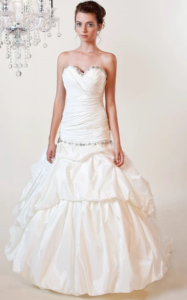 Sweetheart Taffeta Wedding Dress with Beading Ball Gown Style