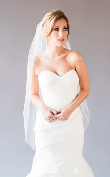 Single Layer Tulle Wedding Veil Plain and Simple