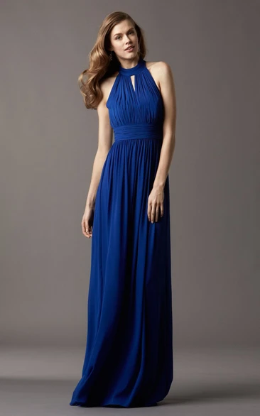 Sleeveless Ruched Chiffon Formal Dress with Cutouts Chic & Elegant