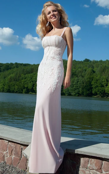 Beaded Sleeveless Floor-Length Chiffon Prom Dress