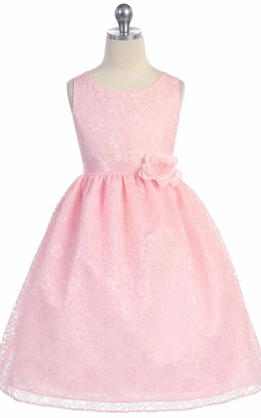 Tiered Lace Tea-Length Flower Girl Dress Classy and Modern