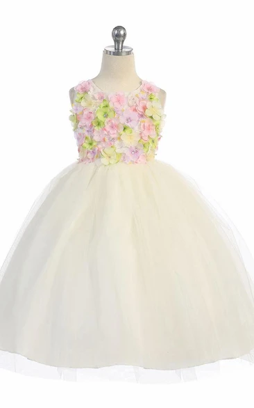Floral Tulle and Sequin Flower Girl Dress Unique and Modern