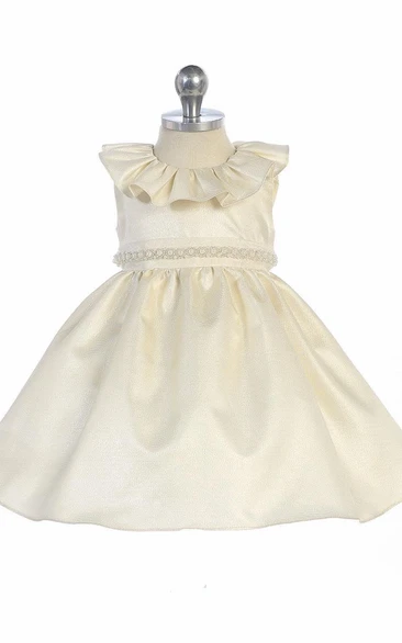 Organza Flower Girl Dress Ruffled Beaded Tea-Length Classy