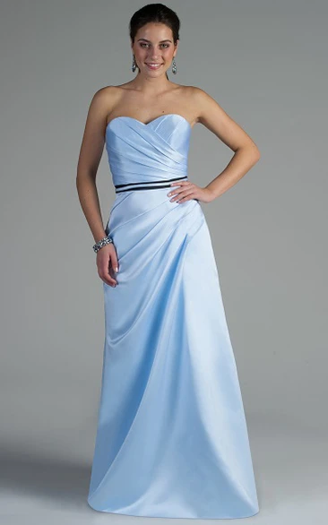 Taffeta Ruched Sweetheart Long Bridesmaid Dress Modern Bridesmaid Dress