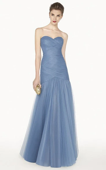 Tulle Prom Dress with Sweetheart Neckline and Criss Cross Top