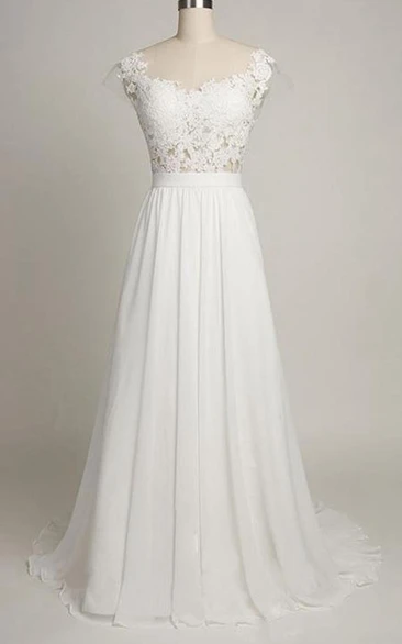 Chiffon Lace A-Line Dress Sweetheart Tea-Length with Backless Design