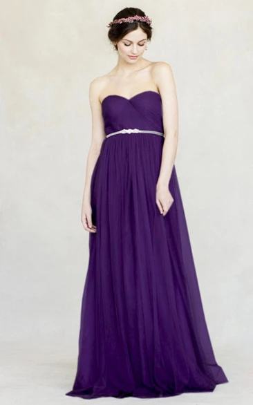 Sleeveless Empire Chiffon Bridesmaid Dress with Sweetheart and Criss-Cross Modern Bridesmaid Dress