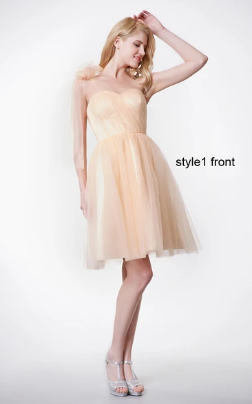 Short Satin Dress One Shoulder & Ruched Top for Women