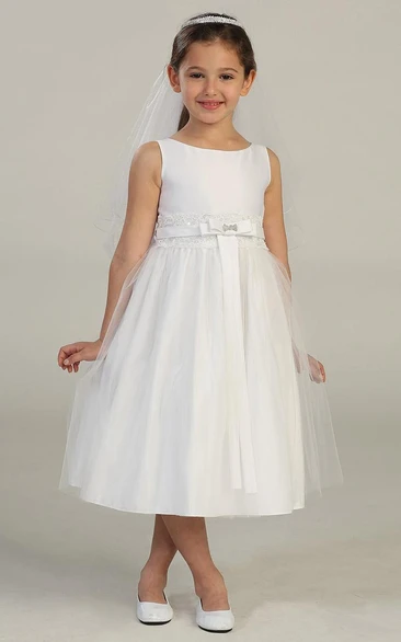 Lace Tiered Flower Girl Dress with Broach Elegant Wedding Dress for Girls