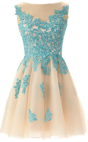 A-line Tulle Short Dress with Lace Appliques Magical & Unique