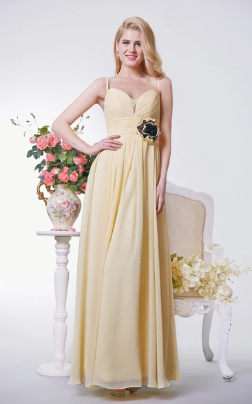 A-line Chiffon Dress with Sweetheart Neckline and Ruching for Bridesmaids