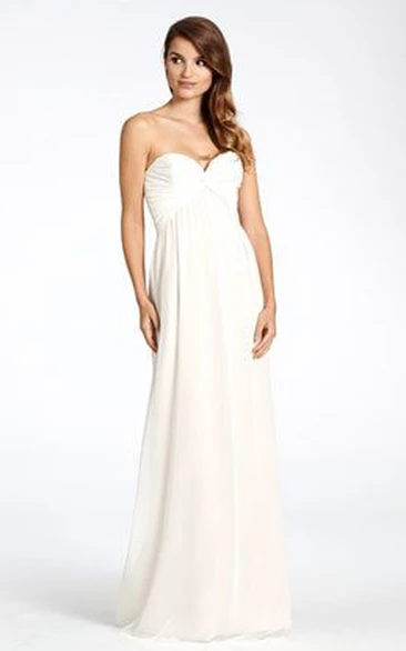 Empire Sweetheart Chiffon Bridesmaid Dress with Criss-Cross Design