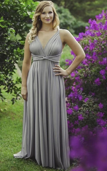 Halter Sleeveless Chiffon Bridesmaid Dress with Ruching and Straps