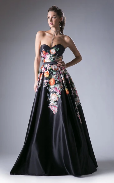 A-Line Sweetheart Satin Formal Dress with Sleeveless Design