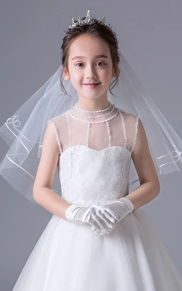 Short Lace Single Layer Flower Girl Veil Wedding Dress Accessories
