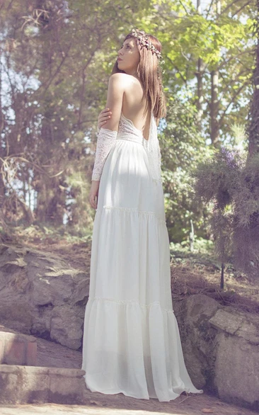 Backless Halter Lace Jersey Wedding Dress with Beadings