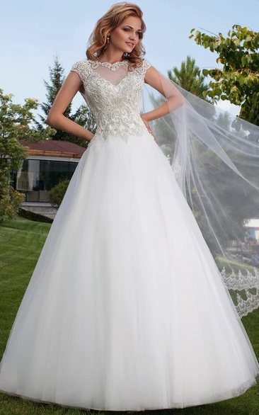 Diamond Ball Gown Tulle Wedding Dress