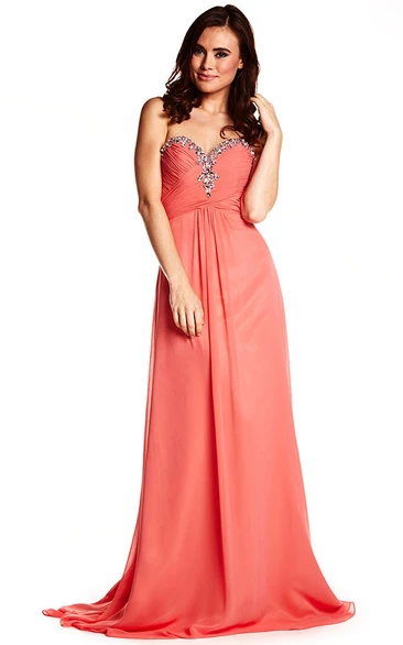 Sweetheart Chiffon Prom Dress with Criss-Cross Straps