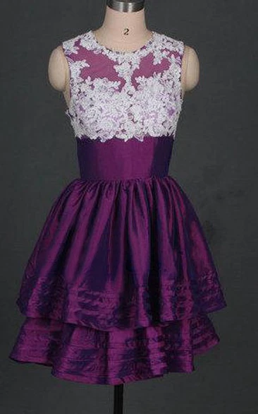 Eggplant Taffeta Prom Dress Cheap Cute Junior Under $150