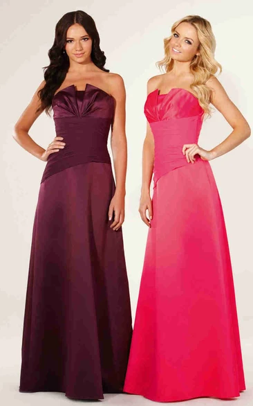 Satin Sleeveless Strapless Bridesmaid Dress Classy Bridesmaid Dress