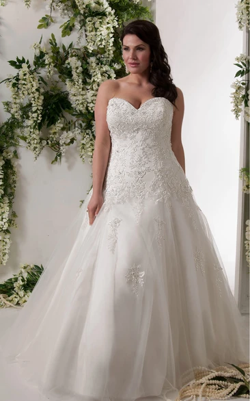 Lace A-Line Wedding Dress with Sweetheart Neckline and Corset Back