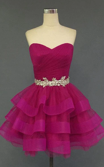 Sweetheart Organza Dress with Beading Flowy Formal Dress