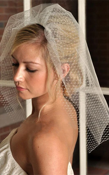 Retro Mesh Bridal Veil with Double Layers