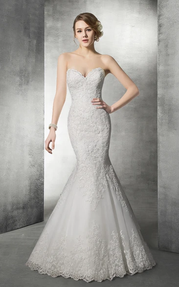 Sweetheart Mermaid Wedding Dress with Delicate Lace Detail