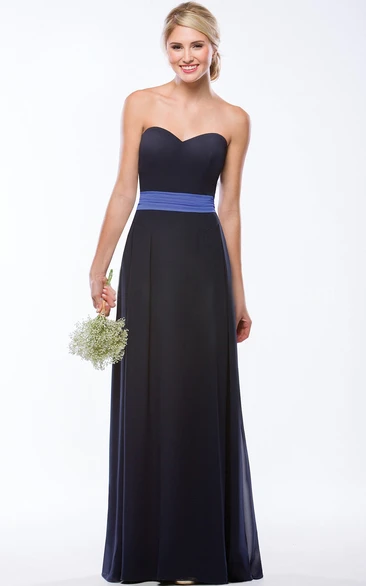Bow Accent Sweetheart A-Line Floor-Length Bridesmaid Dress