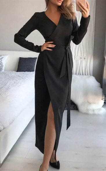Long Sleeve Black Cocktail Dress | Bridelulu