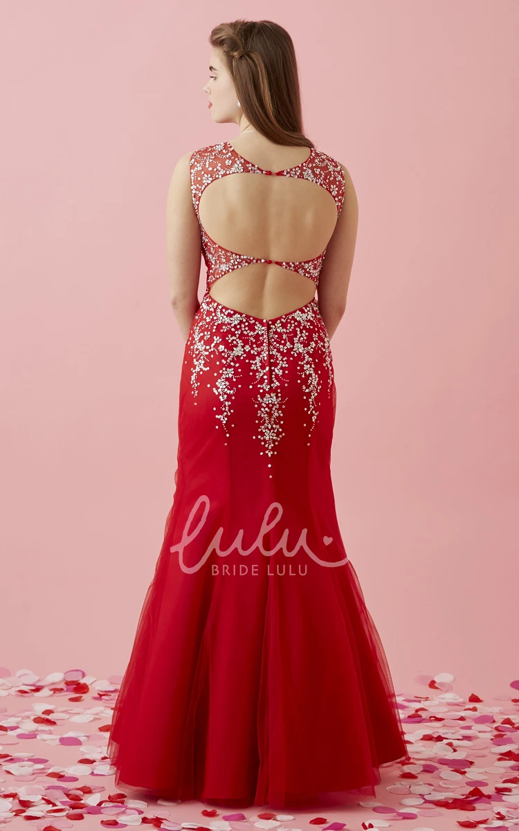 Keyhole Trumpet Prom Dress with Beaded Detailing