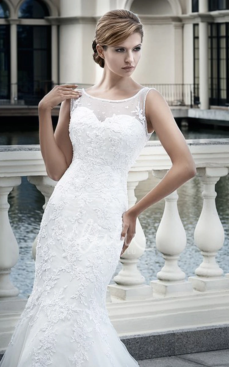 Sleeveless Sheath Lace Wedding Dress with Maxi Length