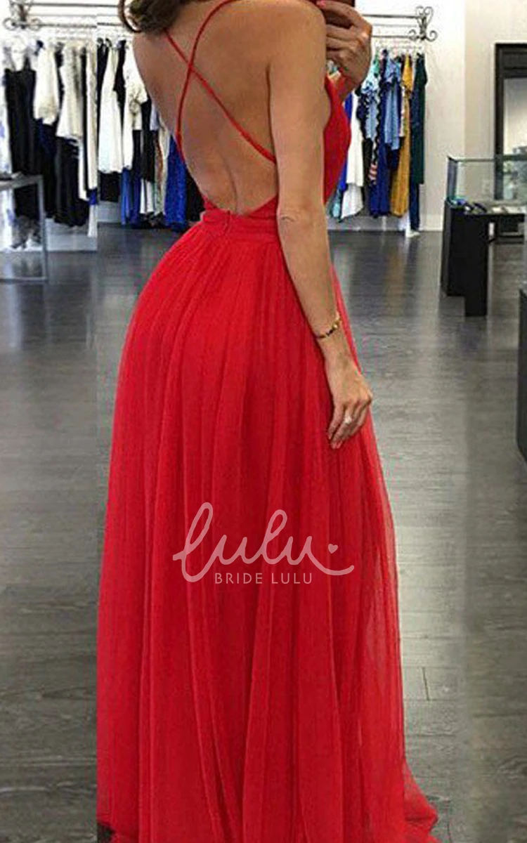 Chiffon V-Neck Sleeveless Floor-Length Women's A-Line Dress