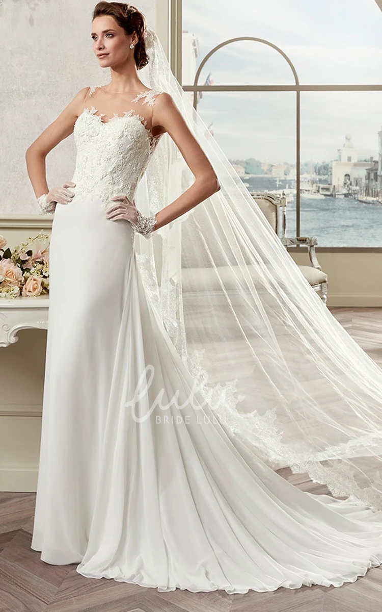 Sweetheart Satin Wedding Dress with Lace Bodice and Detachable Train