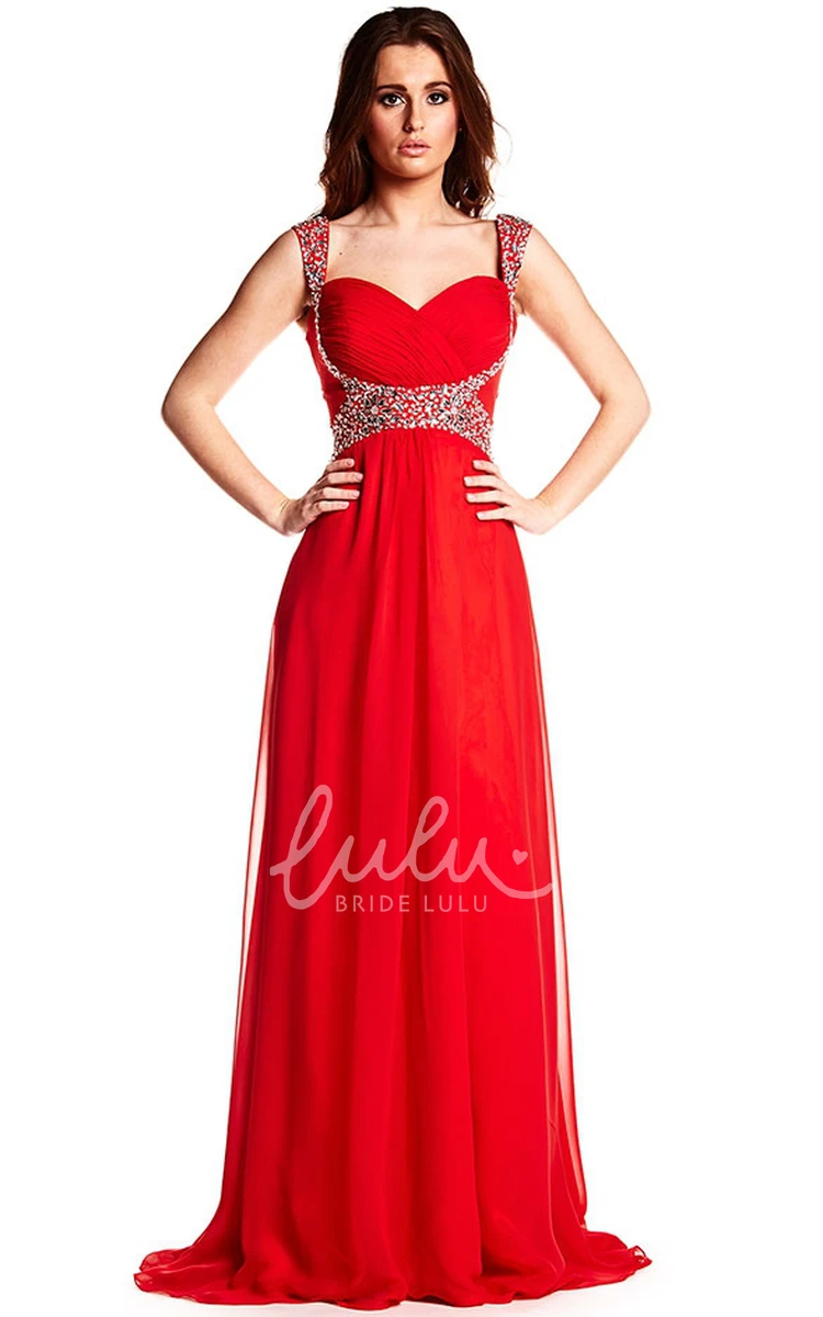 Criss-Cross Strapped Chiffon Prom Dress Sleeveless